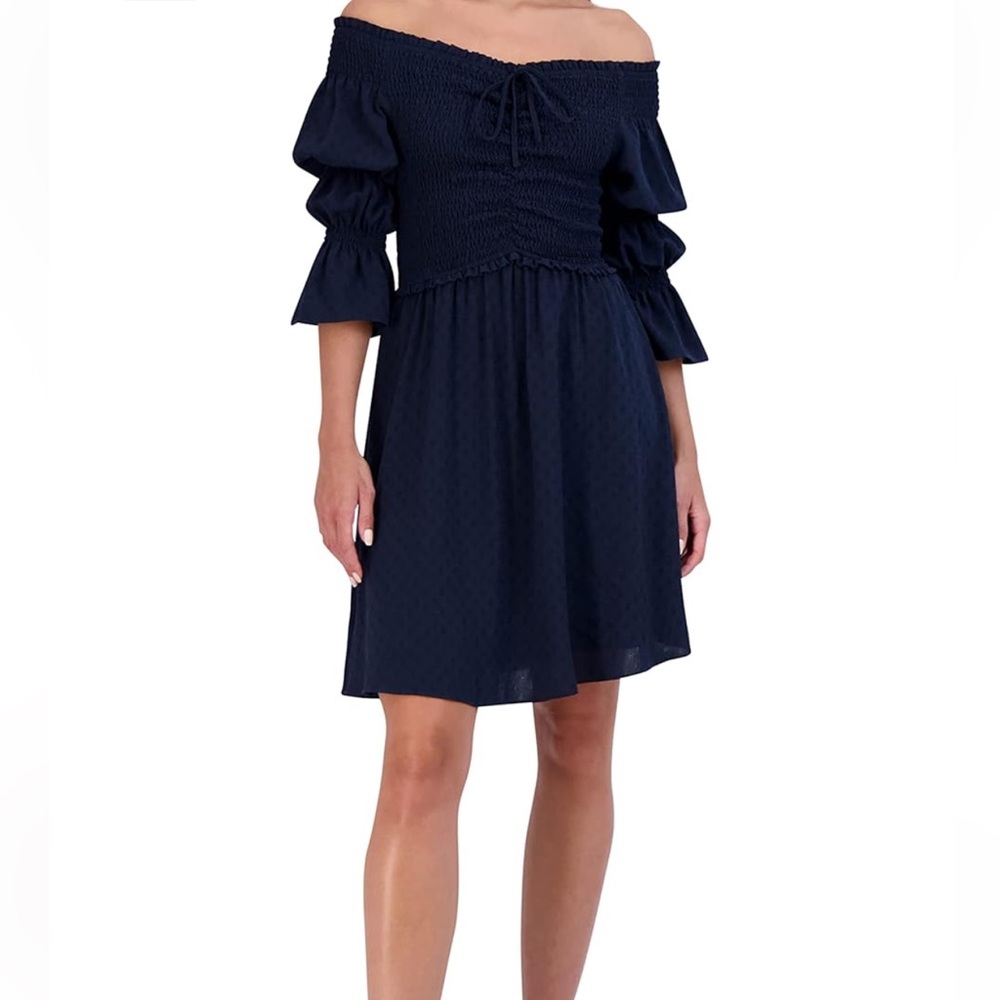 BCBGeneration Navy Blue Off-Shoulder  mini Dress size M